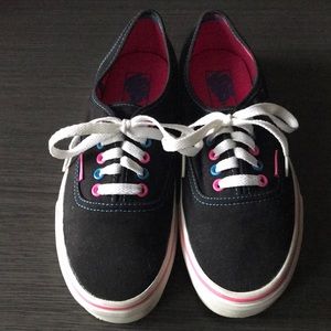 Black, Pink & Blue Van Sneakers
